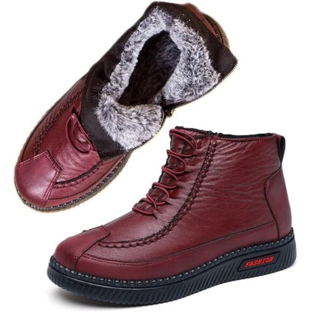 Women's Winter New Fleece Thickened Warm Soft Bottom Cotton Boots Waterproof .